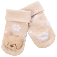 44B1027: Baby 1 Pair Novelty Teddy Socks (0-12 Months)
